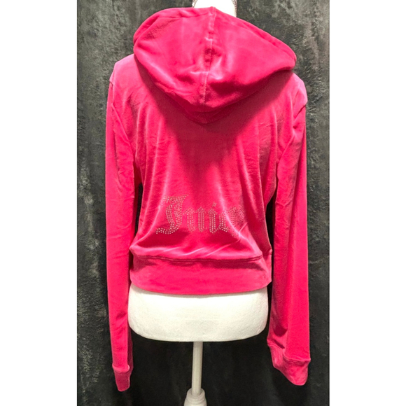 NWT Bling Juicy Couture Pink Party Velour Tracksuit w/Rhinestone Glam Y2K Size L - Picture 10 of 10